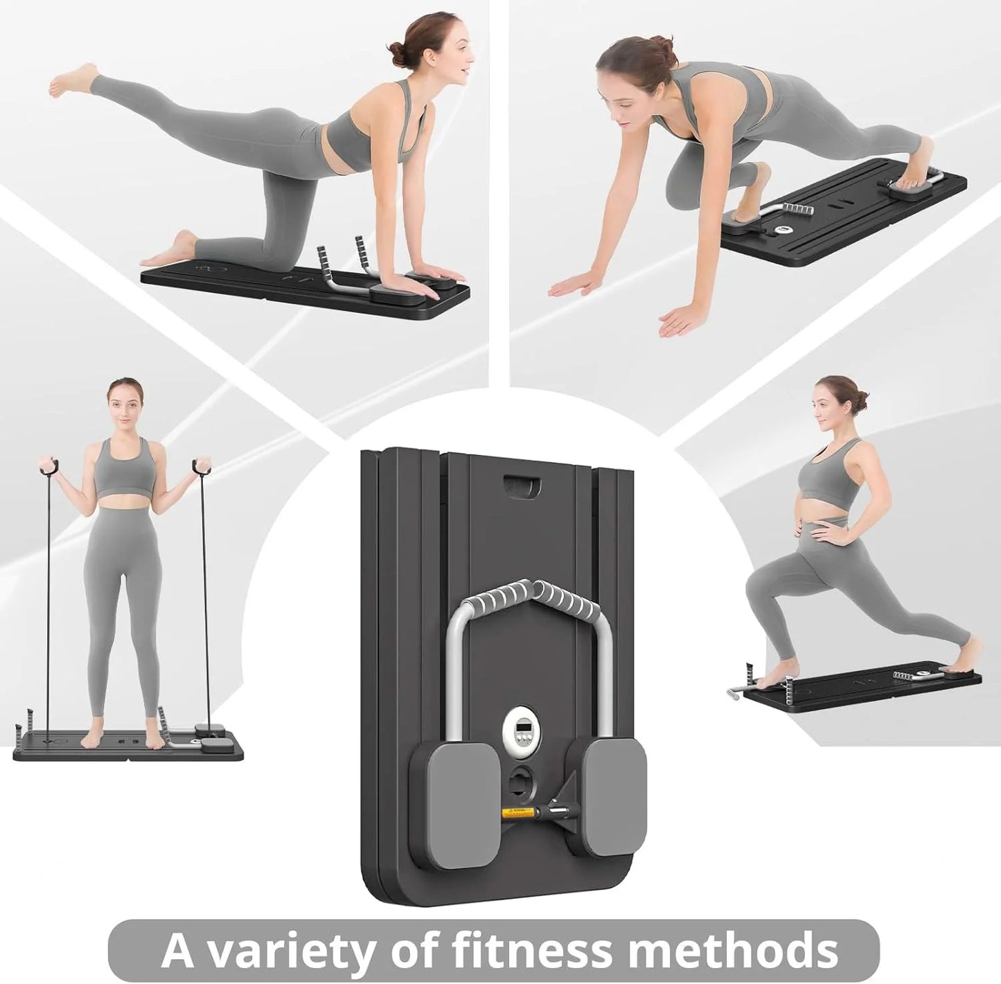 Multi-Functional Foldable Pilates Board Pilates Equipment Safe Home Gym Equipment Abdominal Board with Resistance Bands