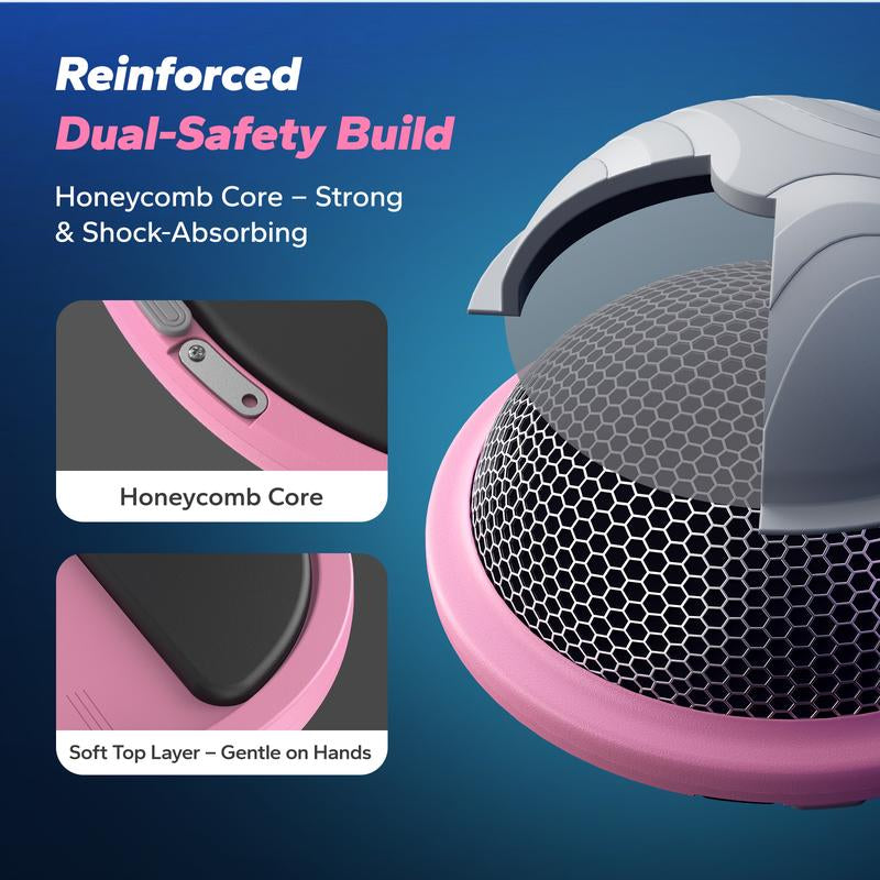 MERACH Half Exercise Balls Trainer Balance Ball Trainer 2-In-1 Yoga Ball with Resistance Bands & Game Mode Core Stability & Full-Body Home Fitness